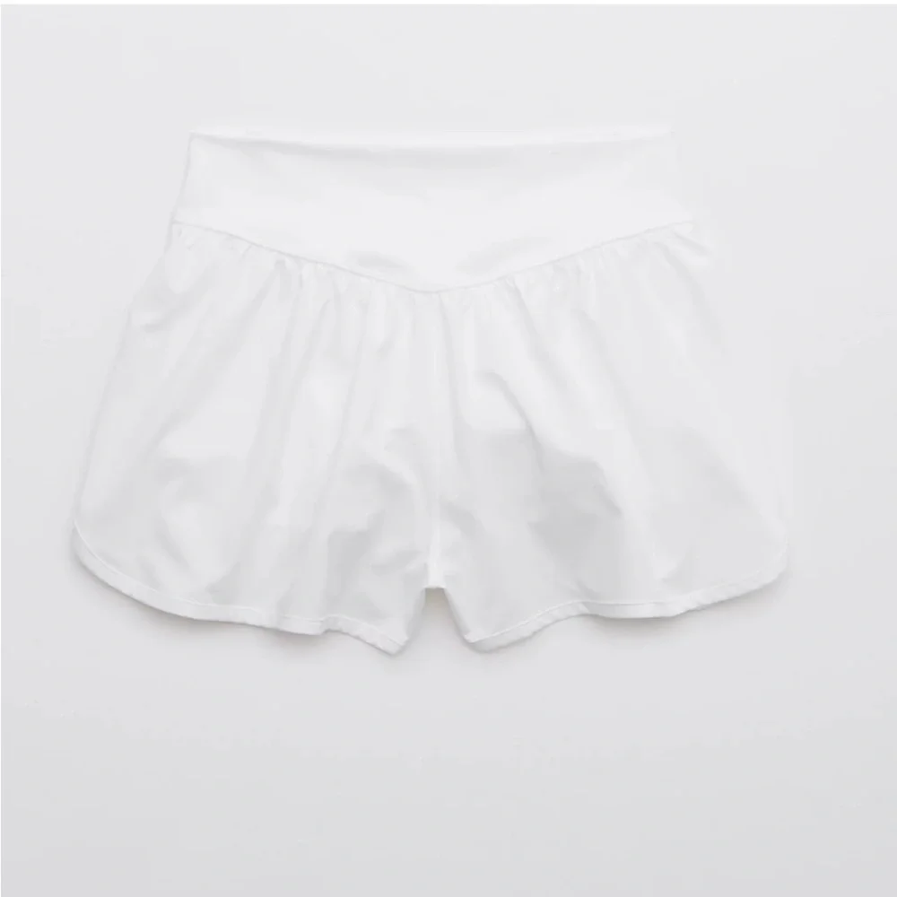 Aerie OFFLINE Nylon Printed Running Short Size Small White Rarely Worn